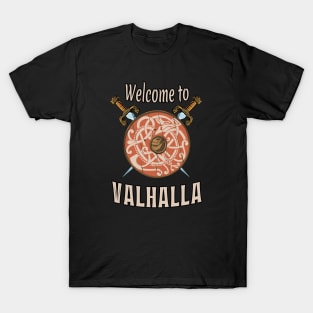 Welcome to Valhalla Viking Shield T-Shirt